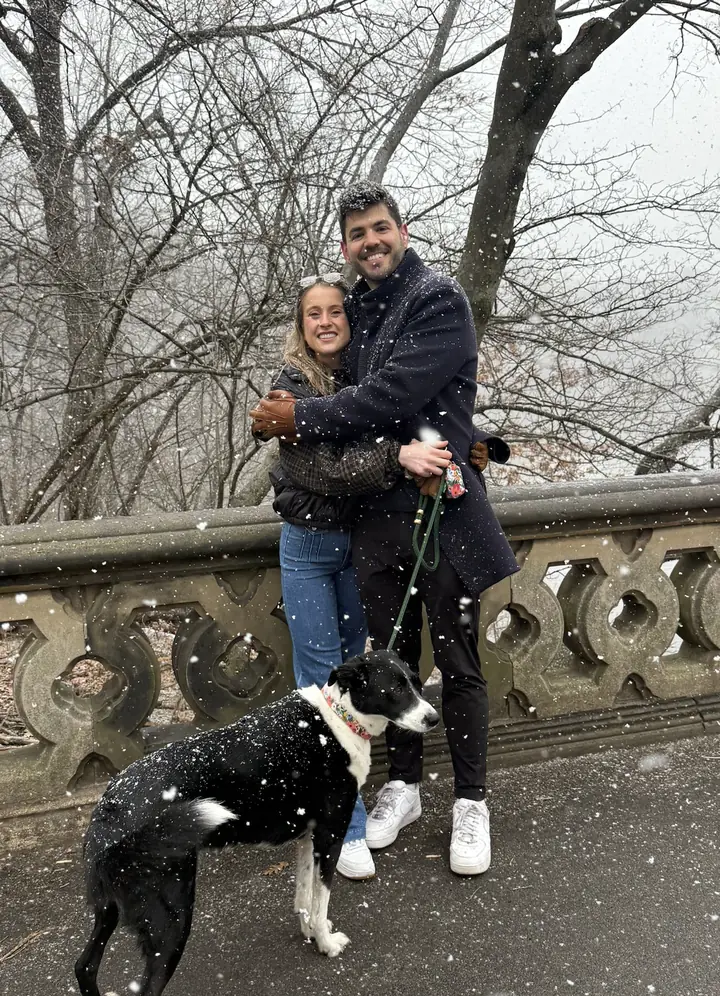 Steven and Bingo in the snow